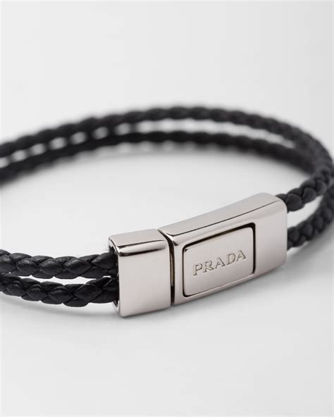 prada braided nappa leather bracelet.